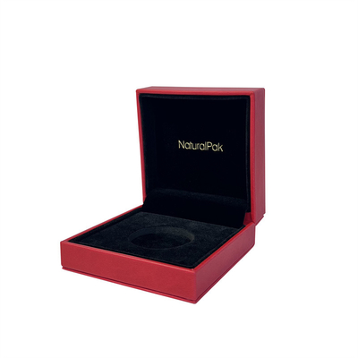 OEM ODM Leatherette Wrapped Coin Collection Box With Velvet Coverd Interior