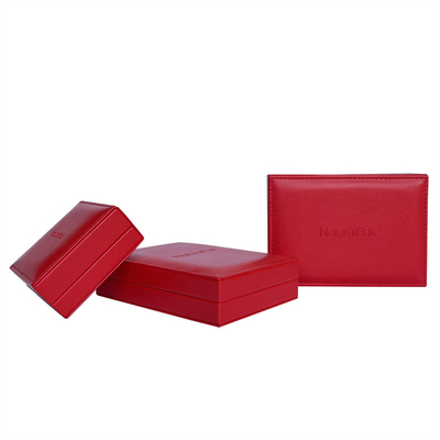 Custom Red Leatherette Commemorative Coin Boxes 133*110*80mm