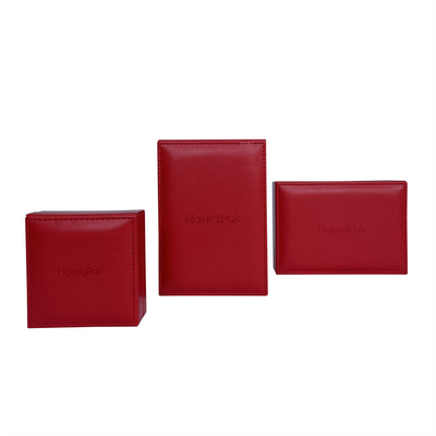 Custom Red Leatherette Commemorative Coin Boxes 133*110*80mm
