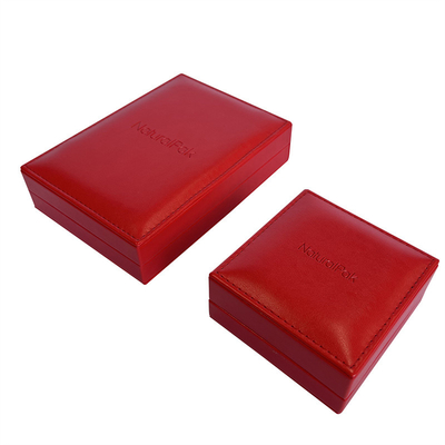 Custom Red Leatherette Commemorative Coin Boxes 133*110*80mm