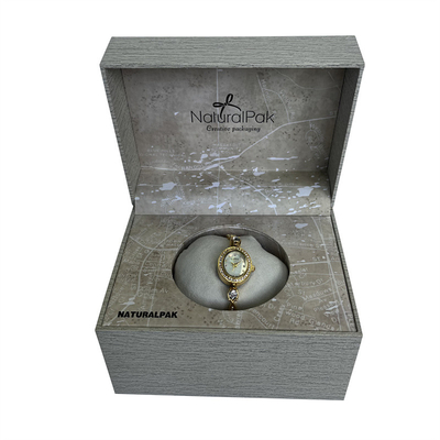Wooden Texture Wrist Watch Packaging Boxe Pillow Box Packaging Antique Watch Boxes