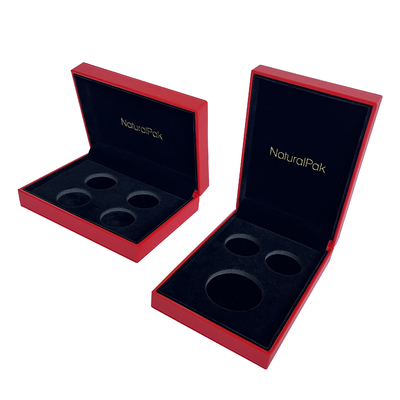 Luxury PU Wrapped Commemorative Coin Boxes For Gift Packaging