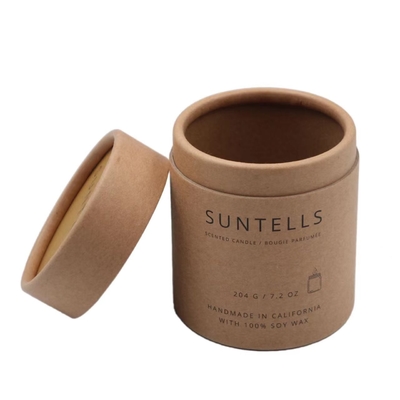 Dia 102mm*158mm Kraft Tube Box Luxury Candle Packaging Boxes Rolled Edge