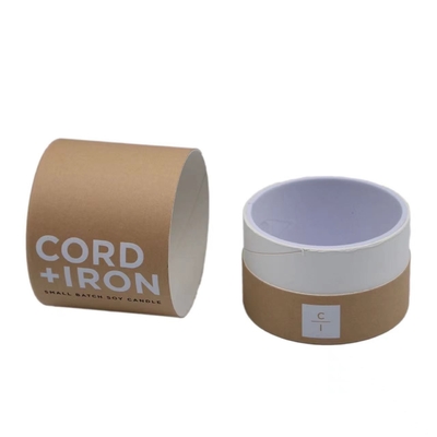 Dia 102mm*158mm Kraft Tube Box Luxury Candle Packaging Boxes Rolled Edge