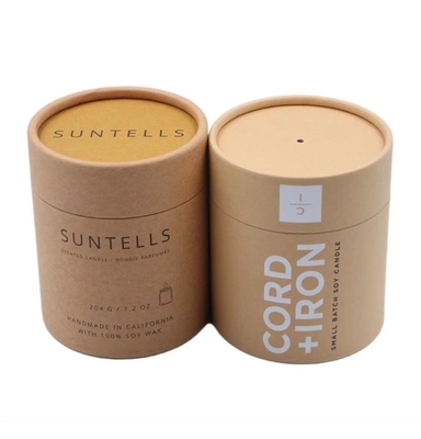 Dia 102mm*158mm Kraft Tube Box Luxury Candle Packaging Boxes Rolled Edge