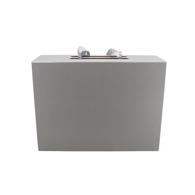 Silver Grey Luxury Folding Gift Boxes Oem Small Cardboard Gift Box With Long Strip