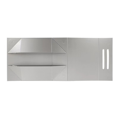 Silver Grey Luxury Folding Gift Boxes Oem Small Cardboard Gift Box With Long Strip