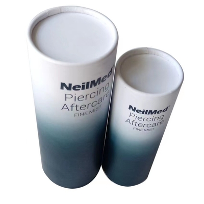 Health Care Cardboard Cylinder Tubes CMYK Matte Laminated Paper Round Box