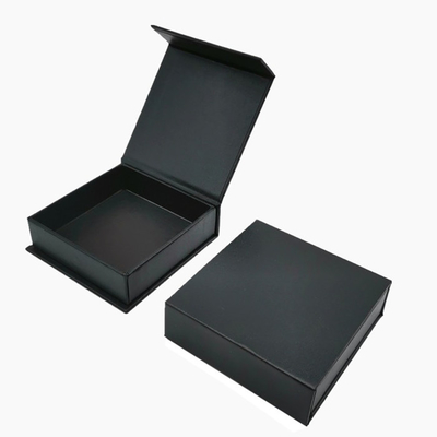 Debossed Logo Luxury Folding Gift Boxes Black Printed Paper Presentation Box