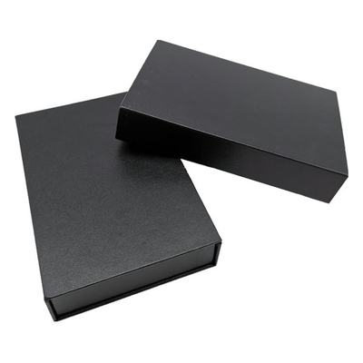 Debossed Logo Luxury Folding Gift Boxes Black Printed Paper Presentation Box