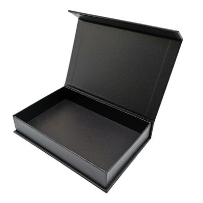 Debossed Logo Luxury Folding Gift Boxes Black Printed Paper Presentation Box