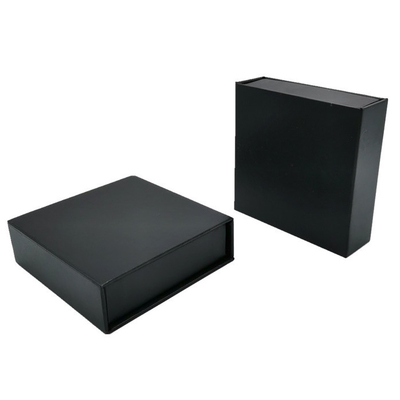 Debossed Logo Luxury Folding Gift Boxes Black Printed Paper Presentation Box