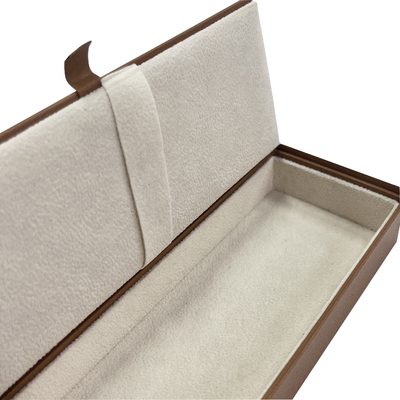 Classical Light Brown PU Gifts Packing Boxes Luxury Pen Display Box