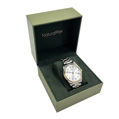 Velvet Luxury Watch Packaging Box With Gold Frame
