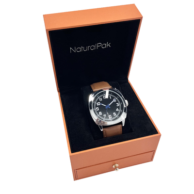 Luxury Wrist Watch Packaging Boxes With Drawer / Gold Button