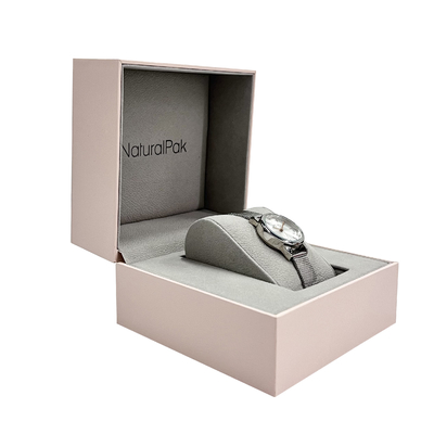 Pink ODM Custom Watch Packaging Box With Black Frame