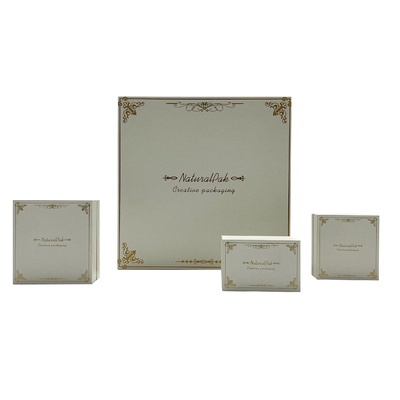 Rose Gold Pattern Jewelry Packaging Box Wrapped By White Special Paper
