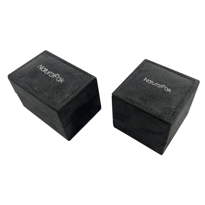 Luxury Grey Velvet Jewelry Packaging Box For Ring Wedding Earring Pendant Necklace