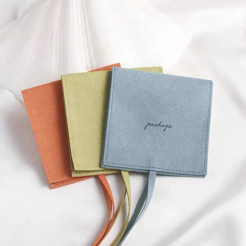 Morandi Color Microfiber Jewelry Packaging Pouch For Gift