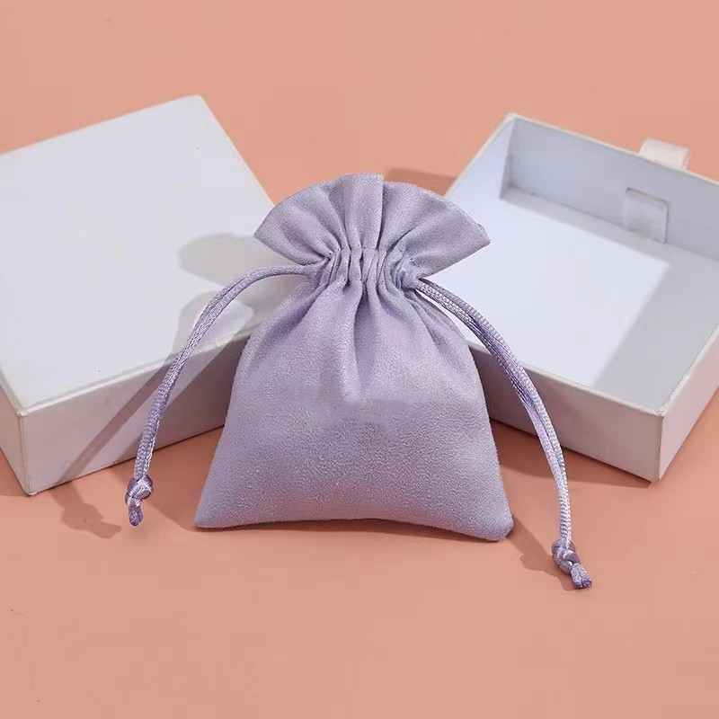 Candy Color Drawstring Jewelry Pouch Small Velvet Bags For Jewelry