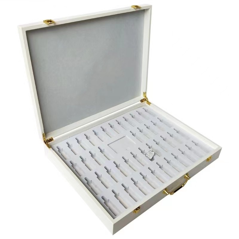250*180*73mm Luxury Cosmetic Packaging Boxes White PU Makeup Storage Box With Lock
