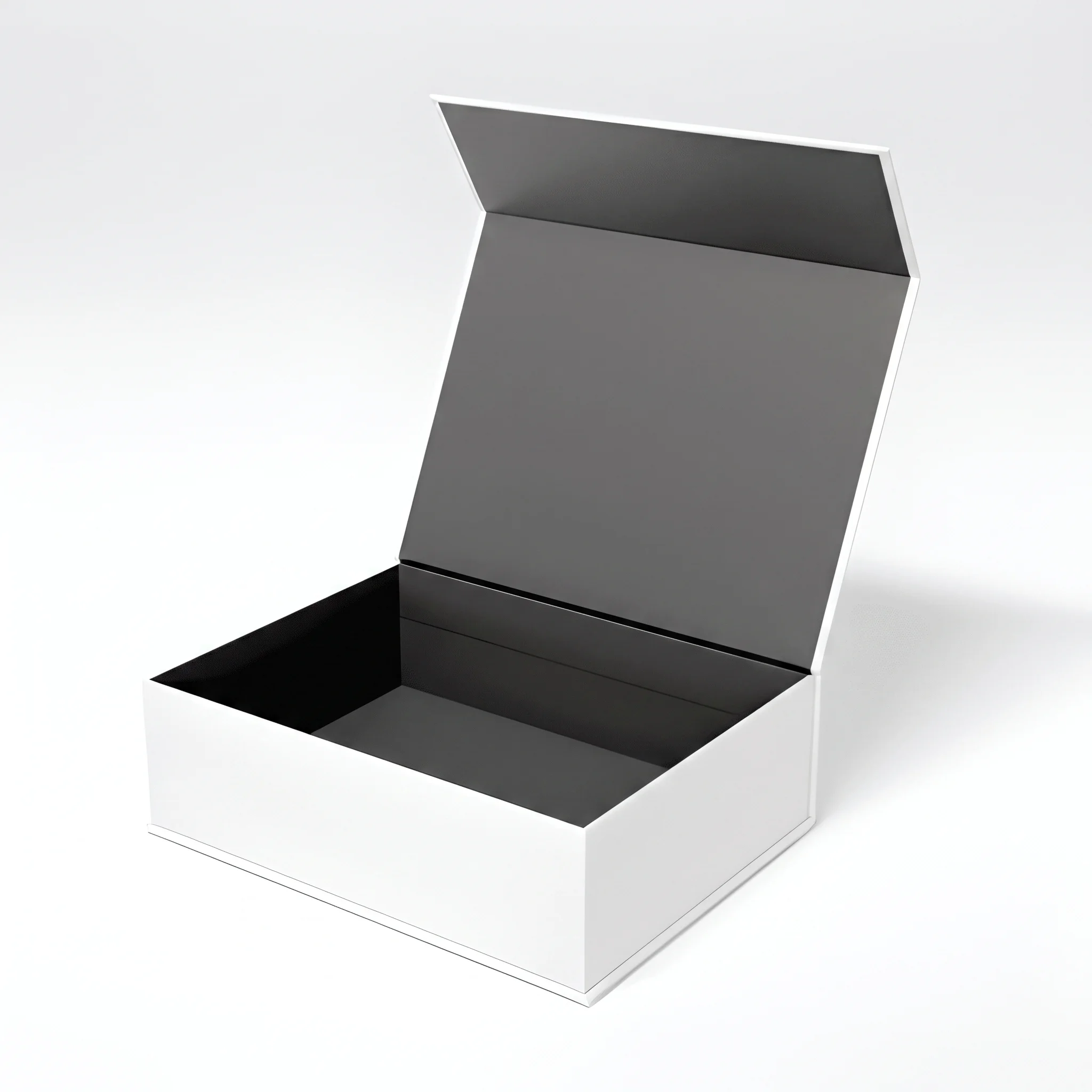 Soft touch white custom magnetic rigid packaging