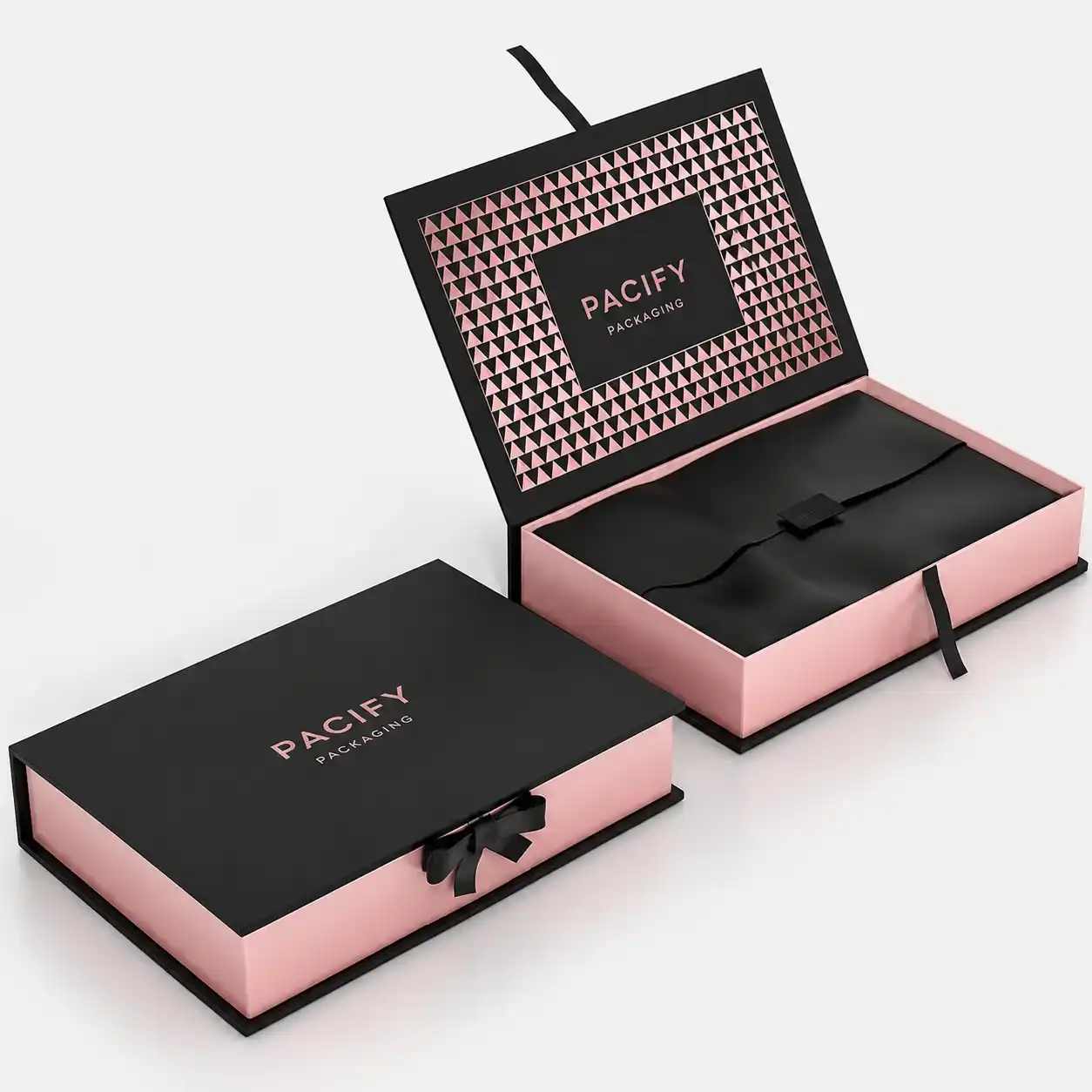 Rose gold foil stamped magnetic candle packaging box