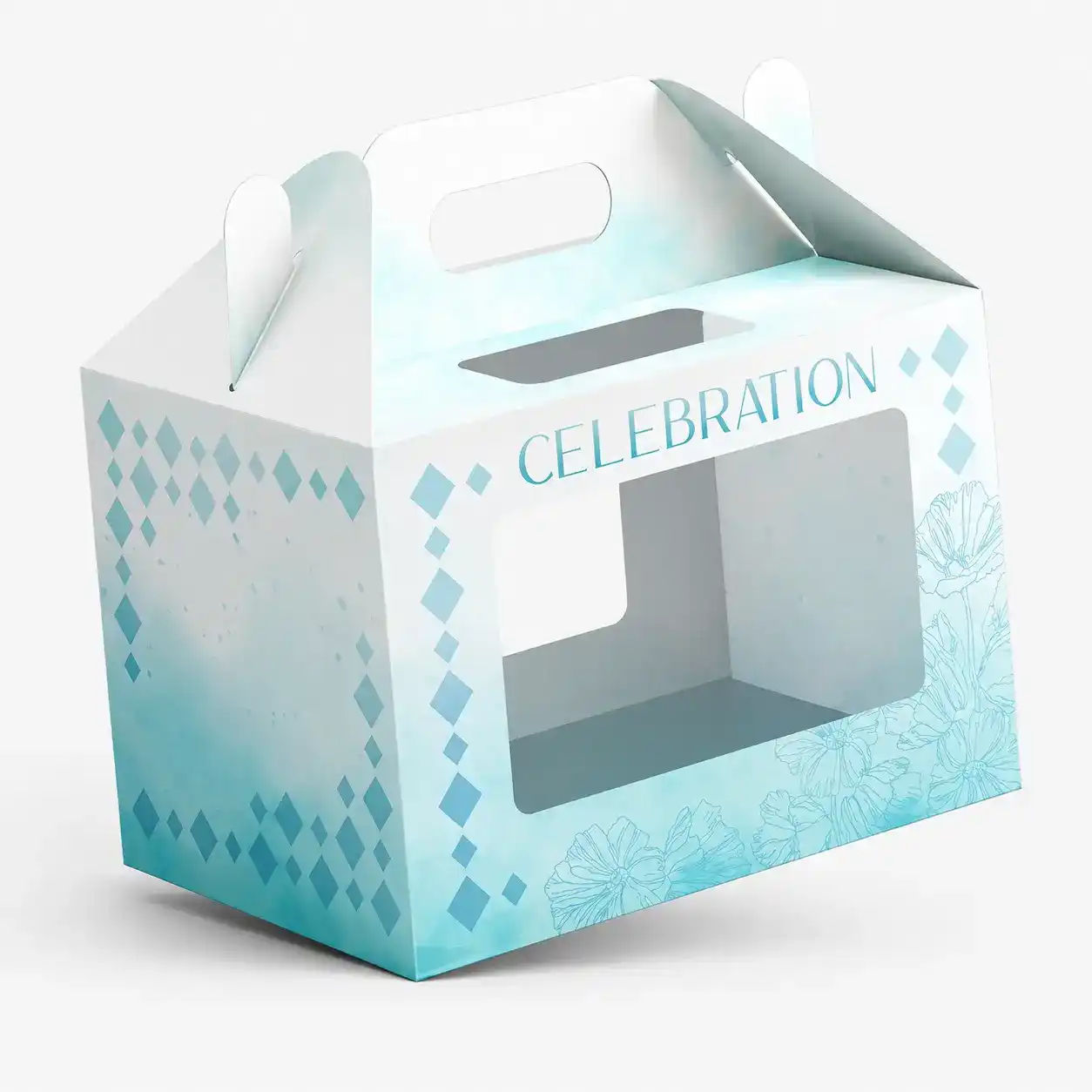 Celebration Cake Packaging Box with PET Clear Window
