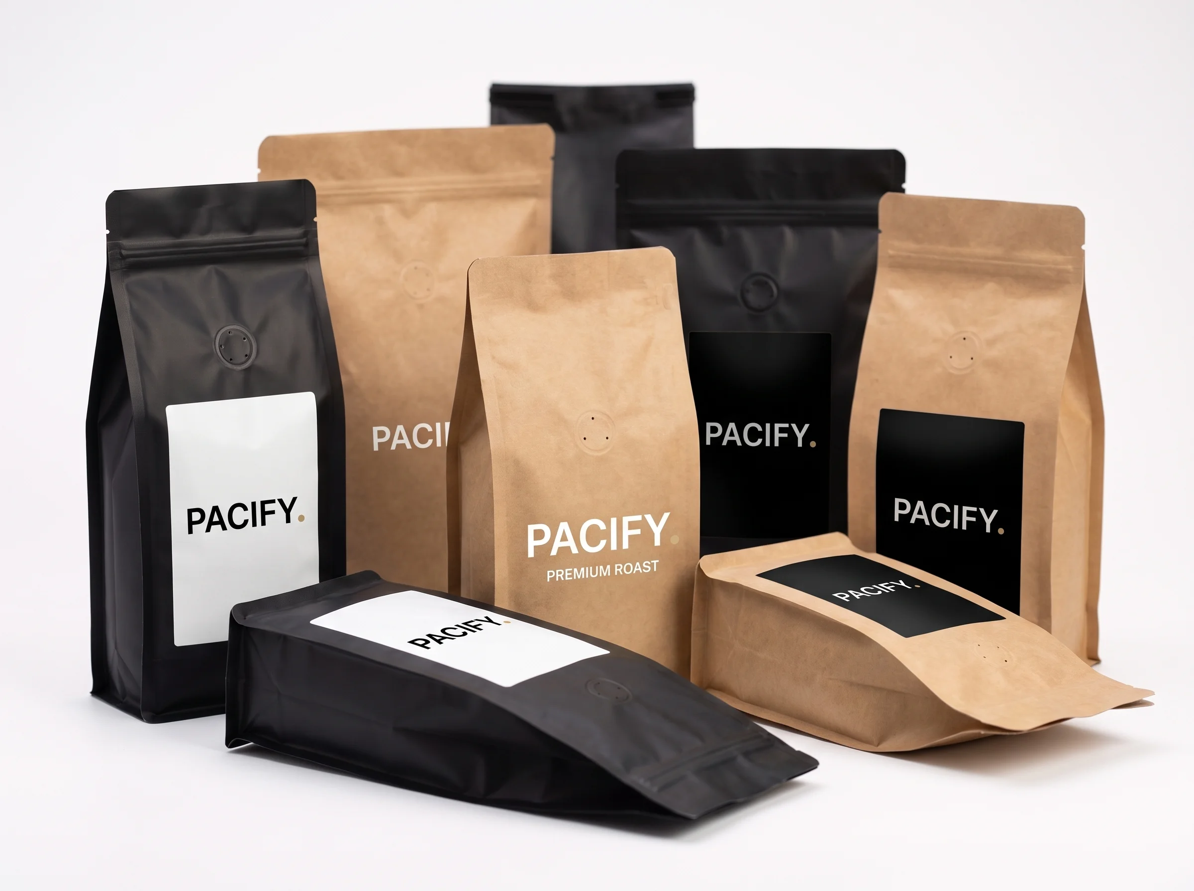 Custom coffee pouches and tea packaging boxes factory manufacturing line