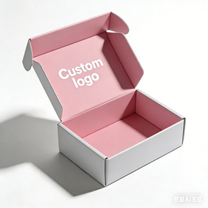 Corrugated Recyclable Logo Pink Gift Packaging Boxes