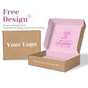 Custom Corrugated Mailing Box Pink Kraft Paper For Clothes Shipping Boxes Custom Logo