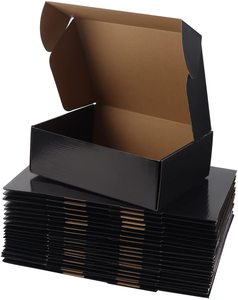 Wholesale Custom Printed LOGO Mailers Folding Gift Paper Box Cardboard Black Shipping Corrugated Packaging Mailer Boxes Custom