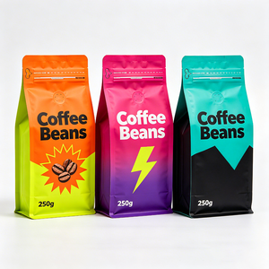 Premium 250g 500g 1kg Moisture Proof Flat Bottom Coffee Bag