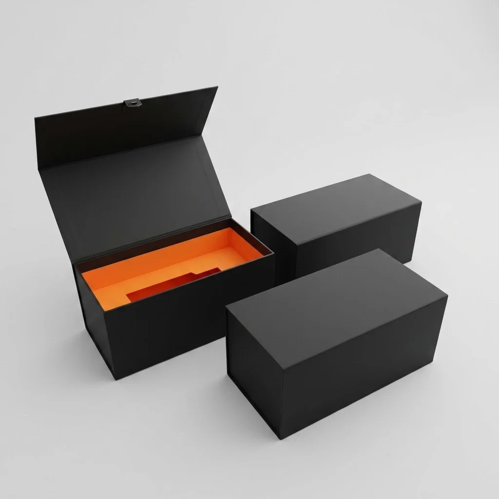 Custom magnetic gift box with hot foil stamped logo