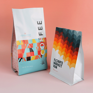 Custom Cafe Empty Coffee Bags 250g 500g 1kg Flat Bottom